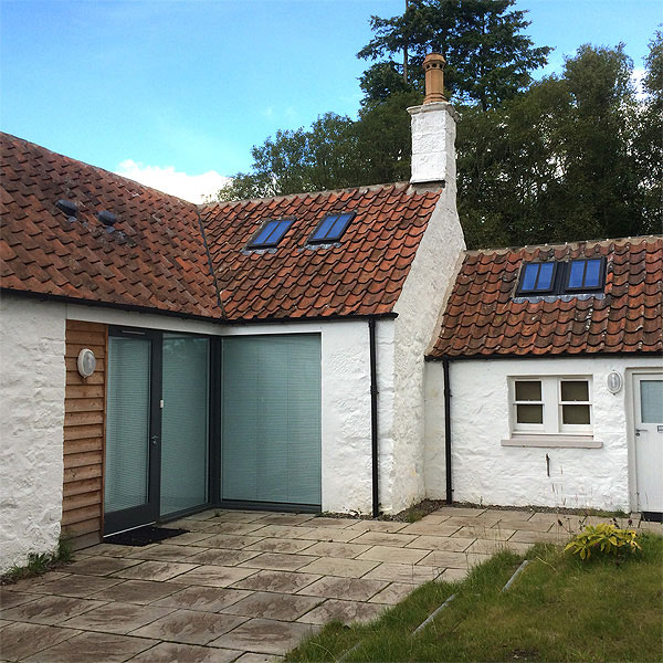 Looking towards the completed house from the garden